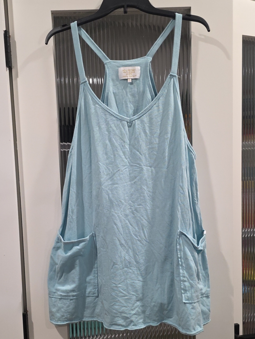 Simply Southern Light Blue Women's Pocket Romper